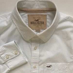 XL Men’s White/Baby Blue Stripes Long Sleeve